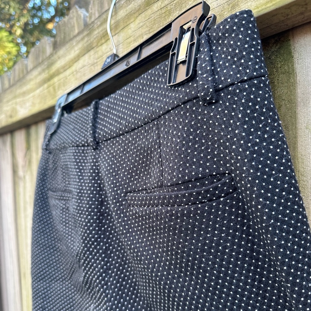 Ann Taylor Polka Dot Dress Pants Office Work Straight Leg Black White Size 4 - Picture 10 of 11